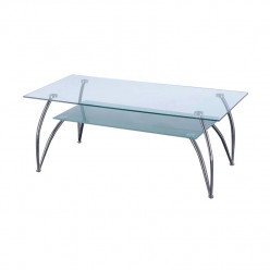 Rectangular Chrome Glass Table